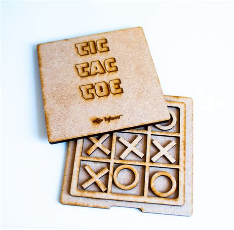 Laser cut Tic Tac Toe - Wooden Board Games for Children - Travel Games for Kids - Influent UK