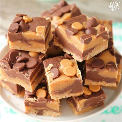 3 Ingredient Chocolate Peanut Butter Fudge - Easy Peasy Pleasy