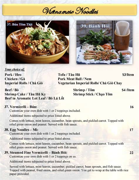 Menu - Binh Minh Quan