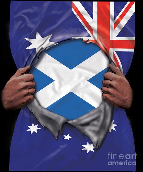 Scotland Flag Australian Flag Ripped Photograph by Jose O