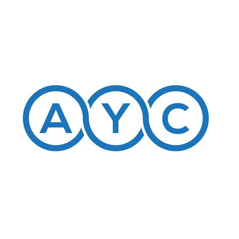 diseño de logotipo de letra ayc sobre fondo blanco. concepto de logotipo de letra de iniciales ...