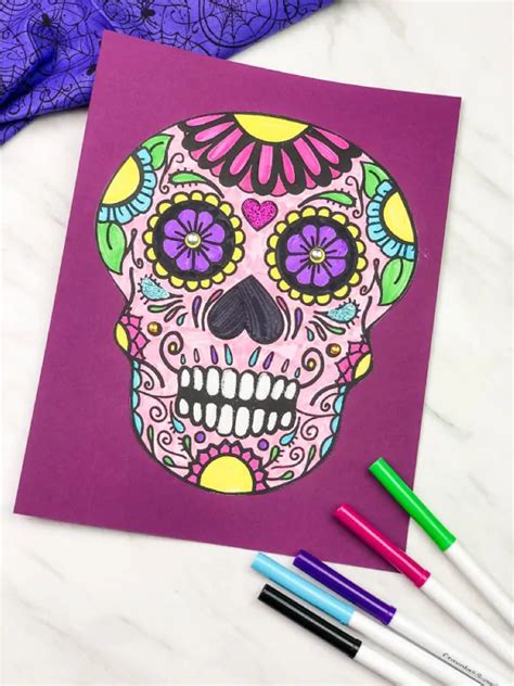 Sugar Skull Craft For Kids [Free Printable]