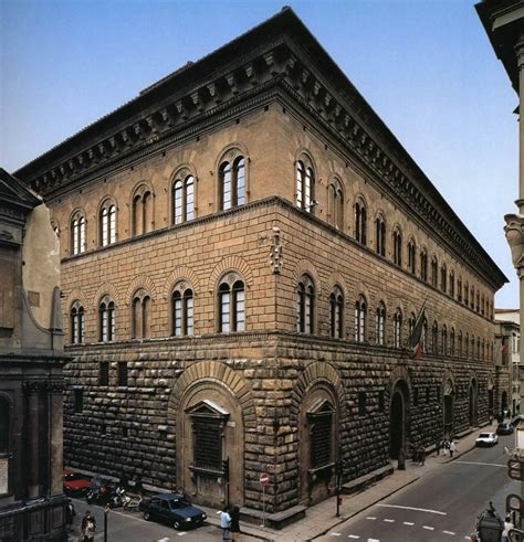 palazzo-medici-riccardi, in Florence. Renaissance architectuur. Nadruk op het horizontale ...