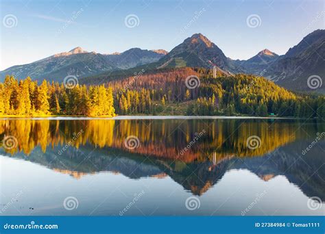 Slovakia Mountain Lake In Tatra - Strbske Pleso Stock Images - Image ...