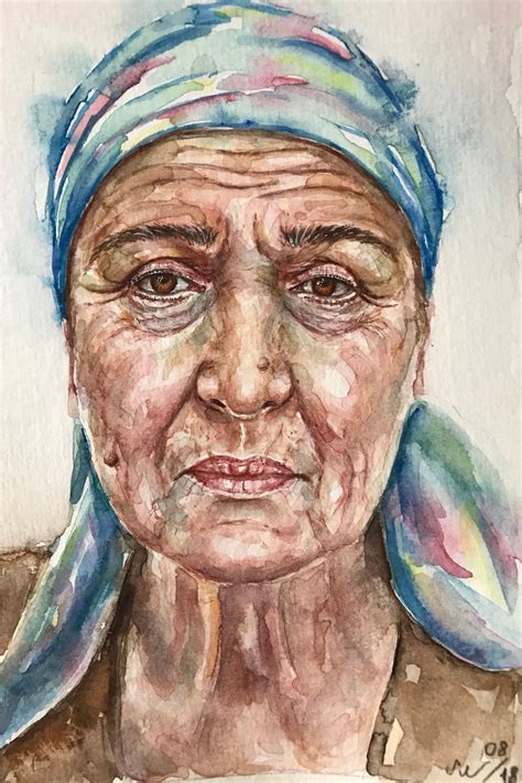 Old woman watercolor portraitpeople artwatercolor | Etsy in 2021 | Watercolor portrait painting ...