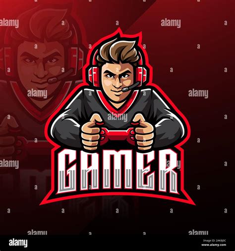 Gamer esport mascot logo design Stock Vector Image & Art - Alamy