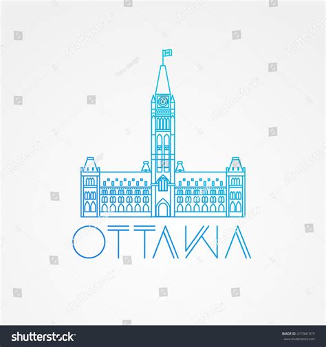 City Hall Vector Ottawa Canada Landmark Stock Vector (Royalty Free ...