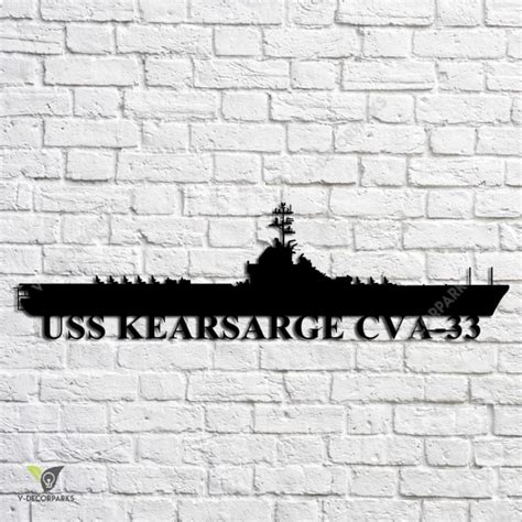 Uss Kearsarge Cva-33 Navy Ship Metal Art, Custom Us Navy Ship Metal Sign, Navy Ships Silhouette ...