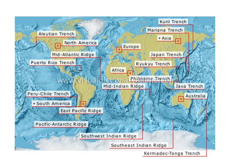 EARTH :: GEOLOGY :: OCEAN TRENCHES AND RIDGES image - Visual Dictionary Online