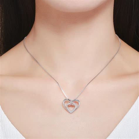 Infinity Double Heart Pendant Necklace - The Silver Goose SA