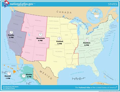 Printable Time Zone Map Of Usa