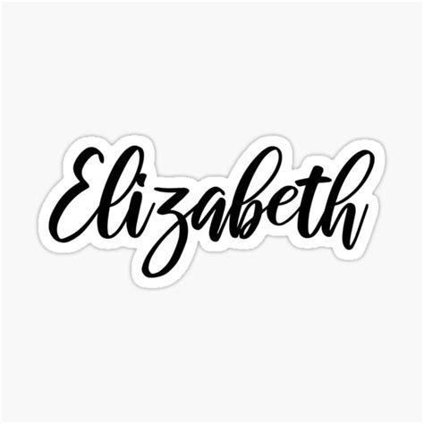 "Elizabeth name handwriting calligraphy" Sticker by sollunadesigns | Redbubble