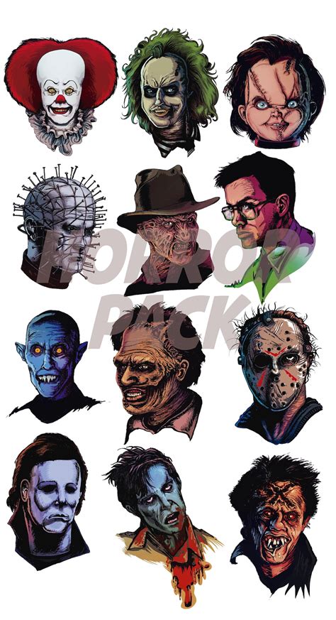 HALLOWEEN Horror Movies Characters Pack IT BEETLEJUICE Png Ai - Etsy UK