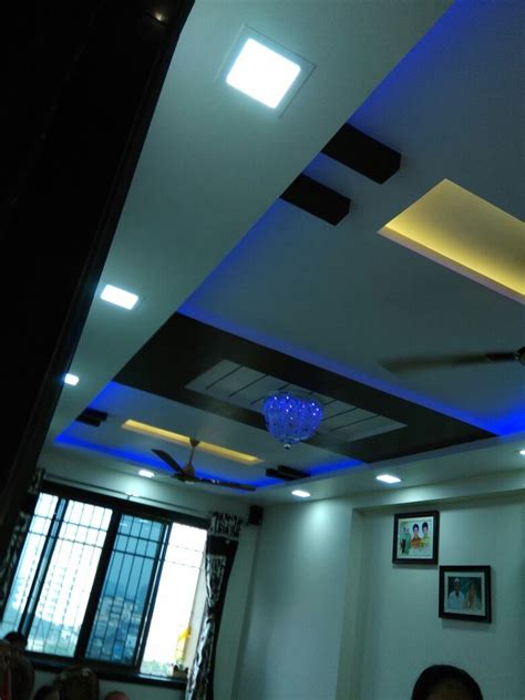 False Ceiling With LED Lights by rhea | KreateCube