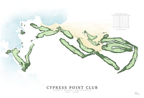 Cypress Point Club Golf Course Map Premium Matte | Etsy