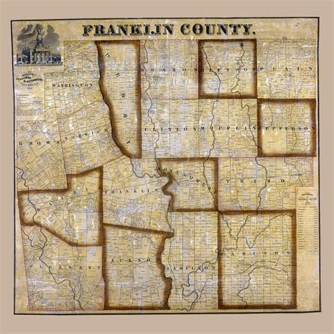 1842 Farm Line Map of Franklin County Ohio | Etsy