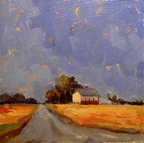 Heidi Malott Original Paintings: Autumn Sunset Landscape Barn Impressionism Daily Painting
