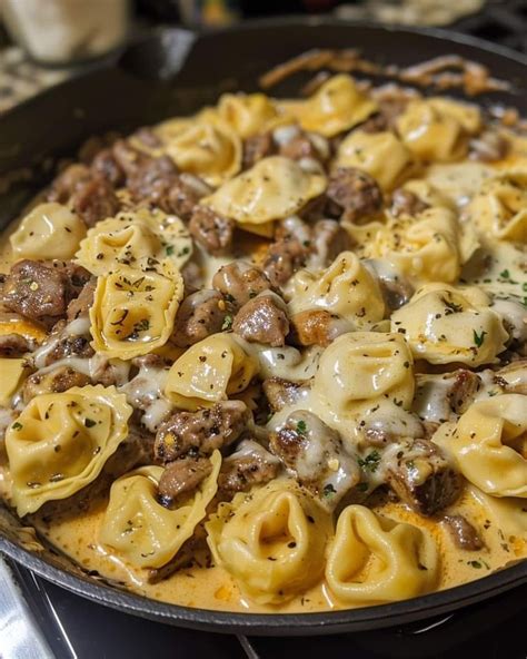 Cheesesteak Tortellini in Rich Provolone Sauce – 99easyrecipes