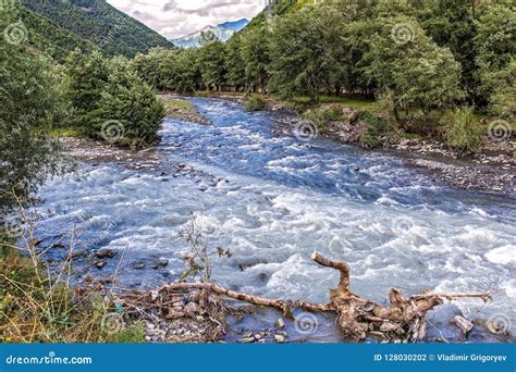 Mountain river Aragvi stock photo. Image of georgia - 128030202