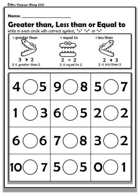 Kindergarten Math Worksheets : Numbers 1-10 Comparing Numbers Distance Learning - Etsy ...