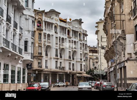 French colonial architecture, Casablanca, Morocco Stock Photo - Alamy