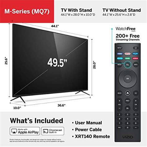 VIZIO 50-Inch 4k Smart TV, M-Series Quantum 4K UHD LED HDR TV with Apple AirPlay and Chromecast ...