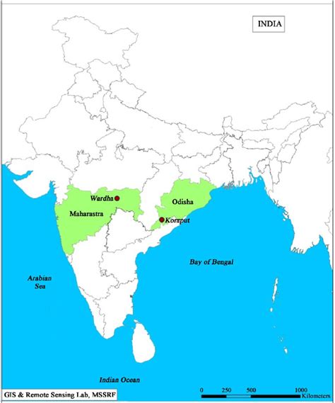 India map showing FSN study locations. | Download Scientific Diagram