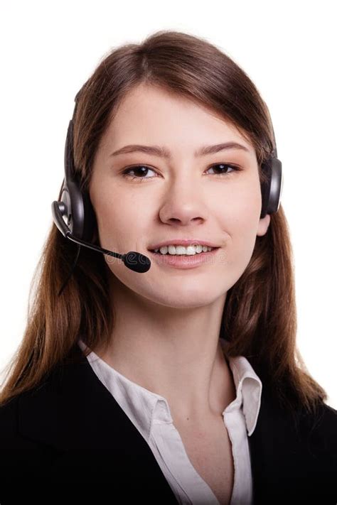 Portrait of Smiling Support Phone Operator in Headset Stock Image - Image of helpline ...