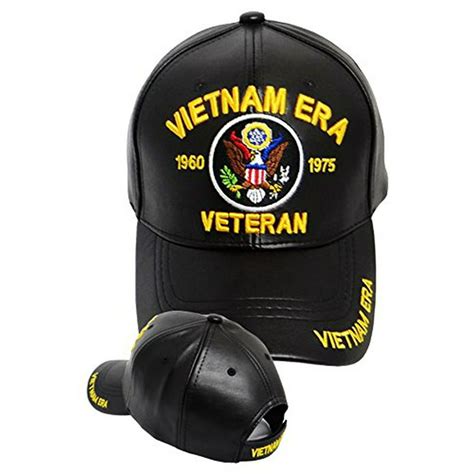 Buy Caps and Hats Vietnam ERA Veteran Cap Black LEATHER Hat Army Navy Marine - Walmart.com ...