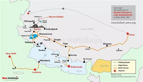 Route Map of Kailash Manasarovar Yatra | Kailash mansarovar, Map, Route map