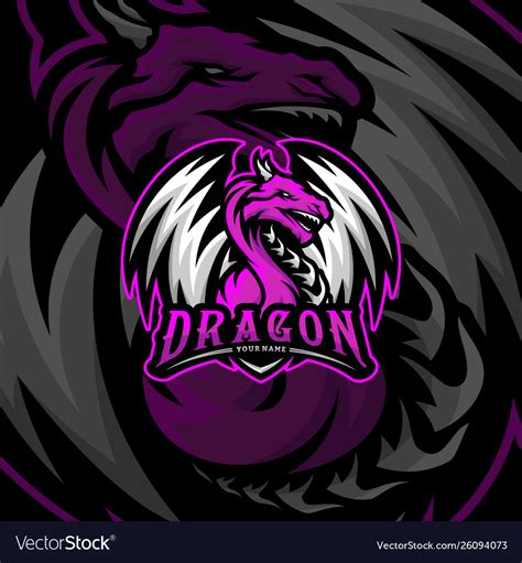 Dragon esports logo design dragon mascot gaming Vector Image