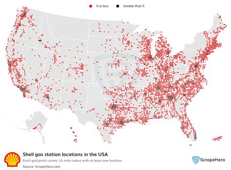 List of all Shell Gas Station locations in the USA | ScrapeHero Data Store