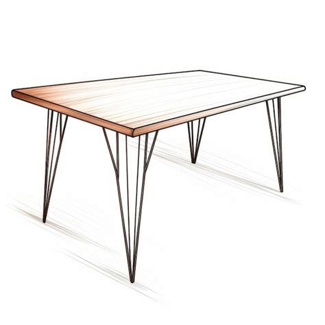 Premium AI Image | Minimalist Wooden Table With Hairpin Legs Architectural Illustration