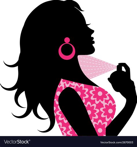 Woman spraying perfume Royalty Free Vector Image