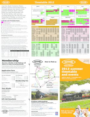 Nymr Timetable - Fill Online, Printable, Fillable, Blank | pdfFiller