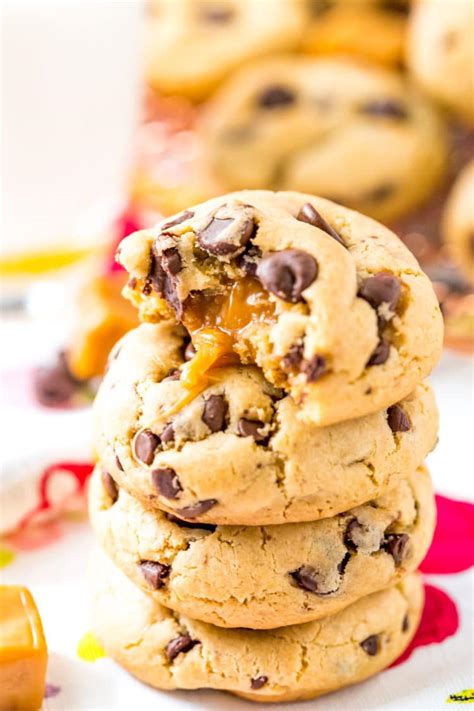 Caramel Stuffed Chocolate Chip Cookies | Sugar and Soul