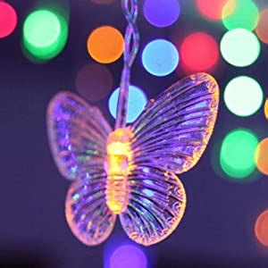 YOLIGHT Butterfly Curtain Lights 13ft 96 LED fairy lights 8 Modes with Remote, Hanging Butterfly ...
