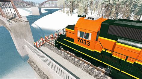 Train Derailment on the Bridge #4 – Beamng Drive - YouTube