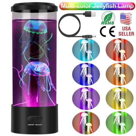 COLOR CHANGING LED Jellyfish Lava Lamp Aquarium Desk Home Bedroom Decoration USA $27.39 - PicClick