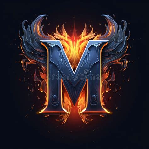 Flaming Letter M in the Form of a Burning Fire Font Stock Illustration - Illustration of ...