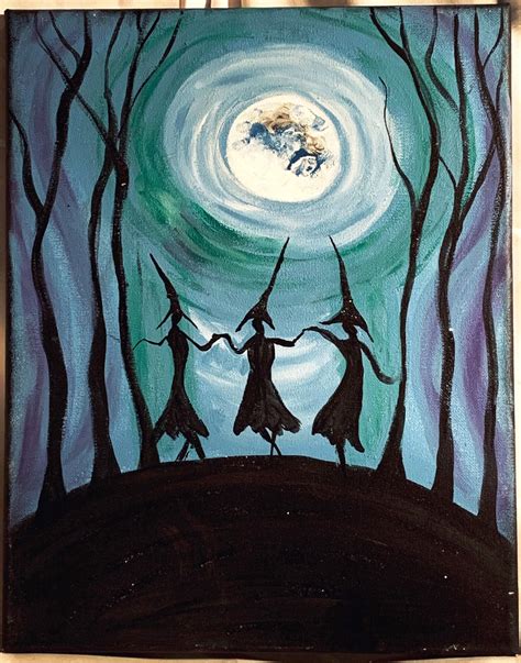 Dancing Witches Original Acrylic Painting | Etsy