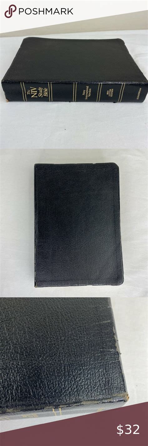 The NIV Study Bible Red Letter Edition 1985 Black Bonded Leather Zondervan | Leather, Bonded ...