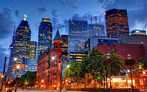 Download wallpapers Toronto, 4k, nightscapes, modern buildings, Canada ...