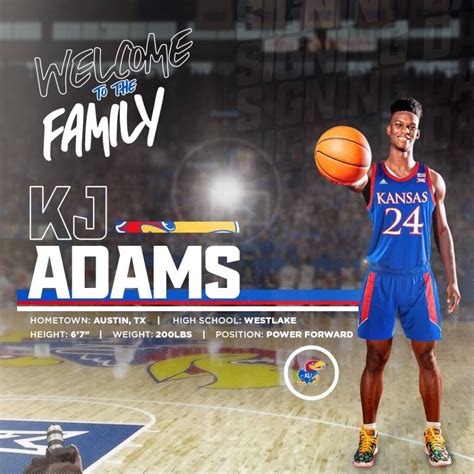 Welcome KJ Adams to the Kansas Jayhawks Family. Rock Chalk! | Kansas ...