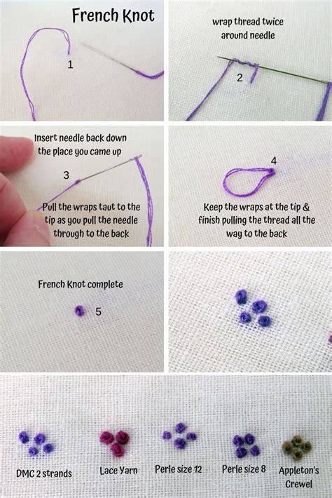 French Knot tutorial | Sewing embroidery designs, Embroidery tutorials ...