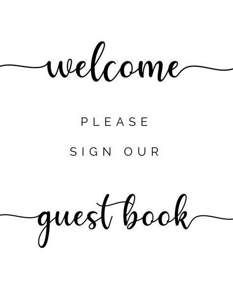 Please Sign Our Guestbook - Free Printable - Tulamama