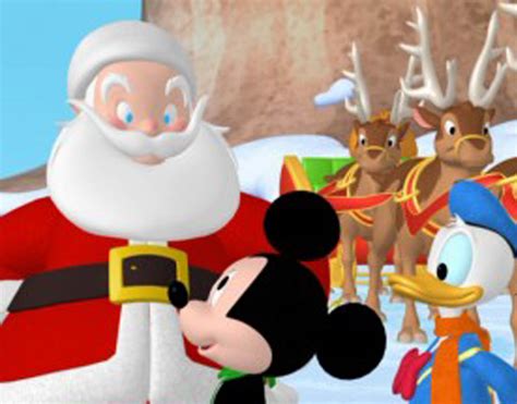 Free Disney Mickey Mouse and Santa Claus Cartoon Wallpaper