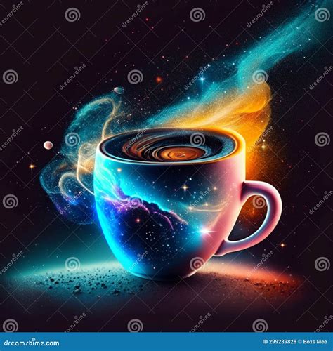 Coffee Cup with Steam on Dark Background. Vector Illustration Stock Illustration - Illustration ...