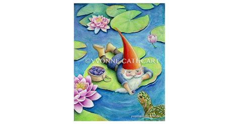 Gnome art print garden gnome whimsical art fantasy print | Etsy