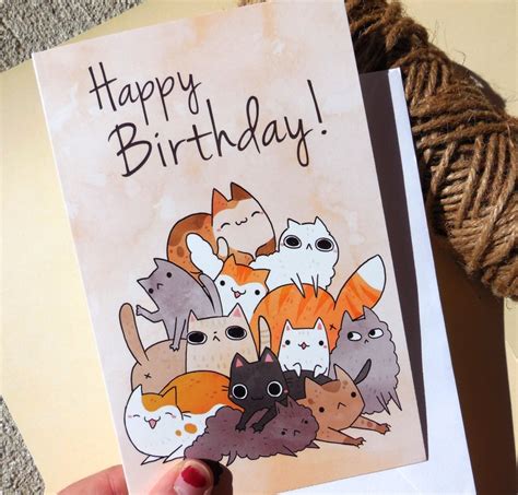 Cat Happy Birthday Card Crazy Cat Lady Card Greeting Card - Etsy Canada